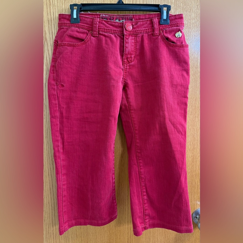 Apple Bottom Red Jean Capri Size 7/8